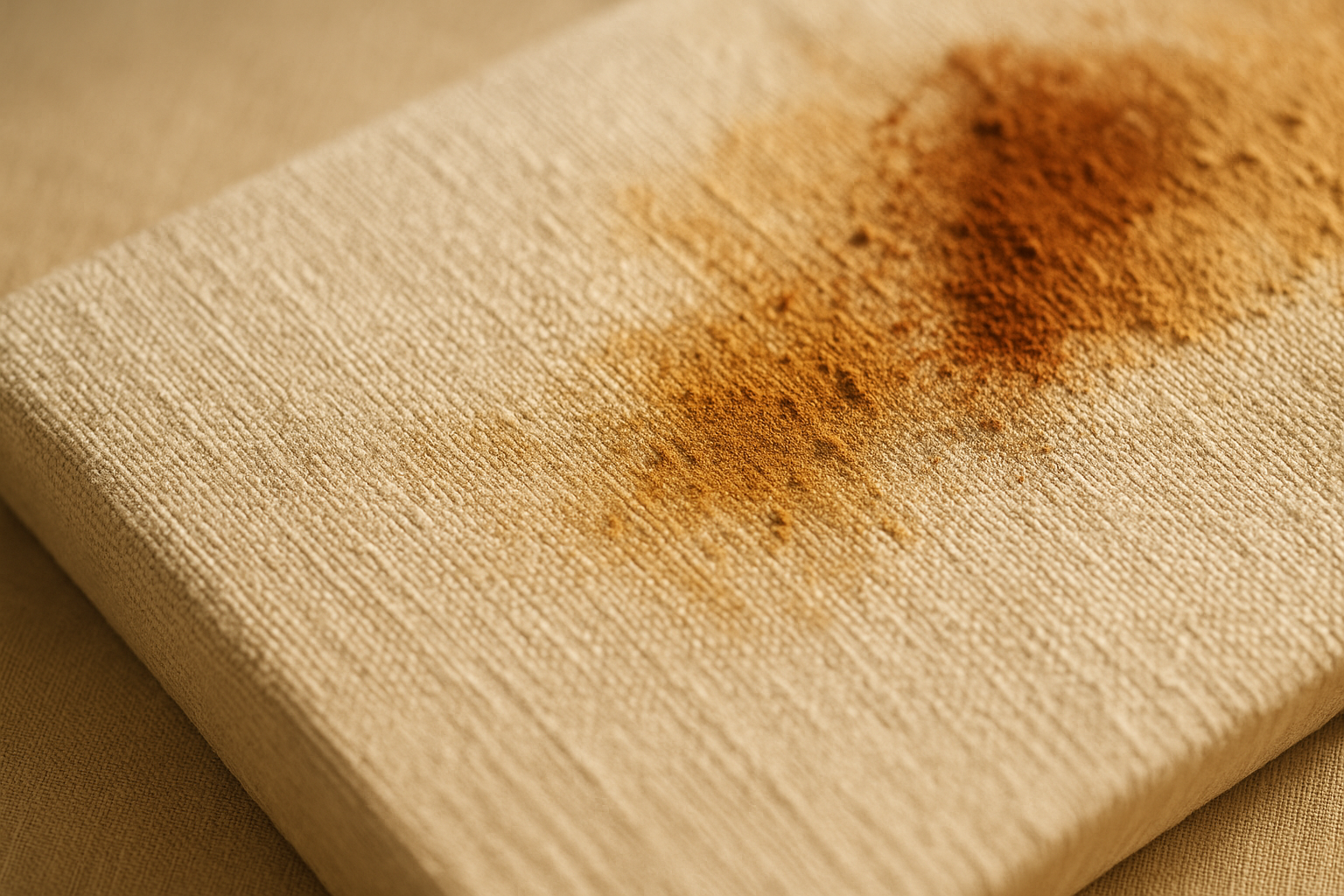 Textured surface resembling raw canvas with soft brushstrokes, symbolizing the artwork’s foundation and the dialogue between medium and material.